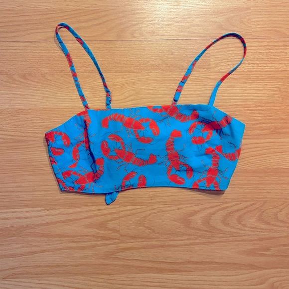 J Crew lobster print bandeau crop top sz 6 - Picture 1 of 4